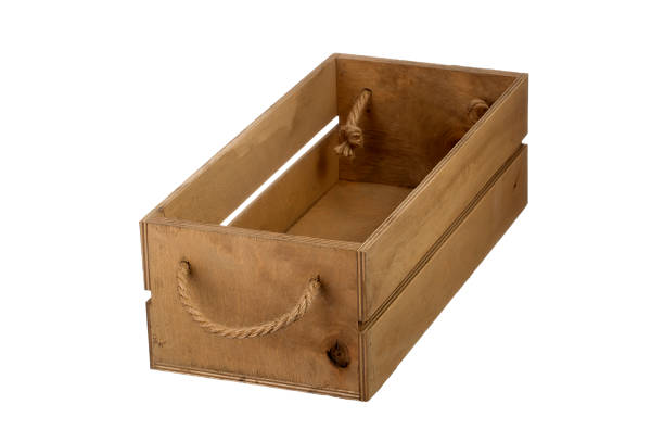 istock Wooden box on a white background. Storage box 1184854789