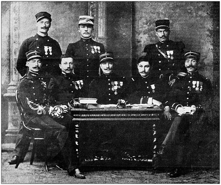 Antique photo: French officers