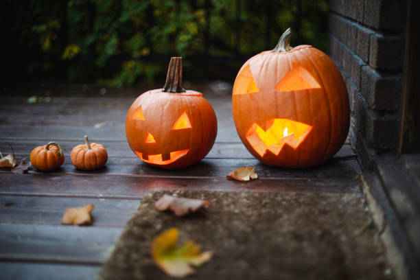 istock Pumpkins decoration on a porch 1184858660