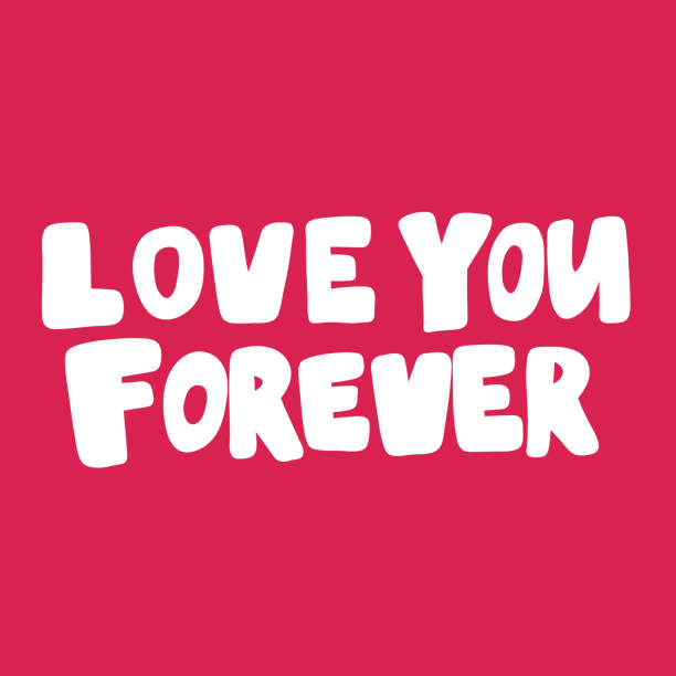 istock Love you forever. Valentines day Sticker for social media content about love. Vector hand drawn illustration design. 1184860309