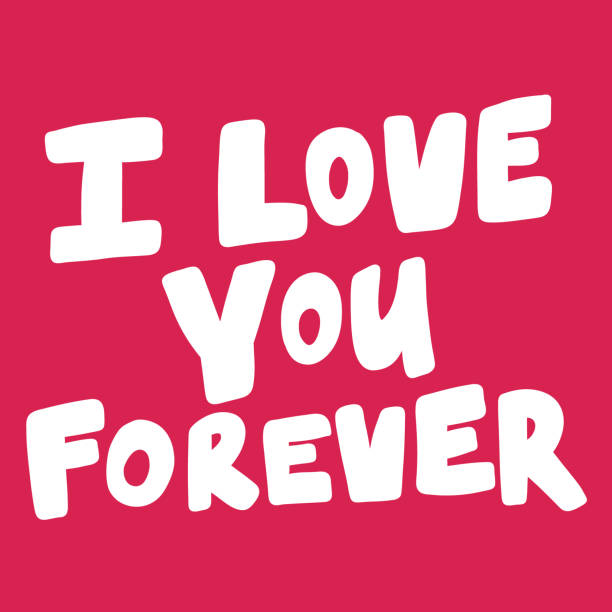 istock I love you forever. Valentines day Sticker for social media content about love. Vector hand drawn illustration design. 1184860360