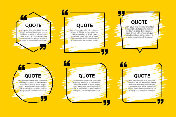 Trendy block quote modern design elements. Creative quote and comment text frame template. Trendy block quote modern design elements. Creative quote and comment text frame template. law patterns stock illustrations