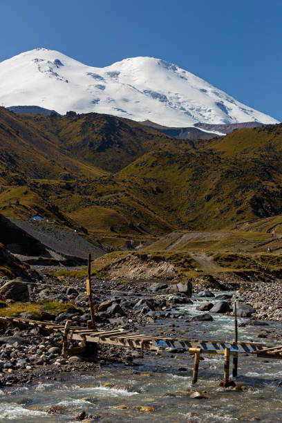 istock Suspension bridge over the river at Mount Elbrus. North Caucasus. 1184861425