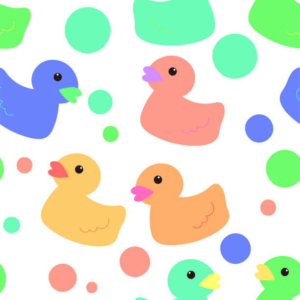 Colorful duck seamless pattern Seamless pattern for duck toy background rubber duck clip art free stock illustrations