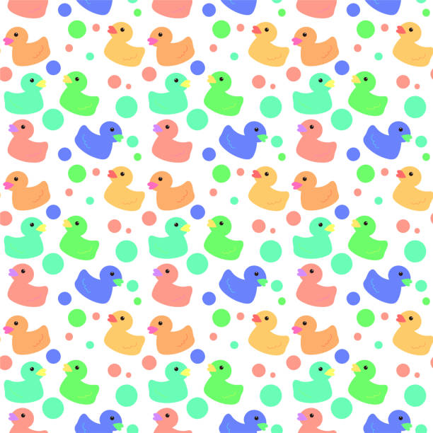 Colorful duck seamless pattern Seamless pattern for duck toy background rubber duck clip art free stock illustrations