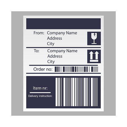 Yes Bar Code. Shipping Label Shipping Bar Code Label Sticker For Shipping Company Vector ...