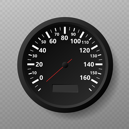 Speedometer. Kilometers per hour. Vector stock illustration.