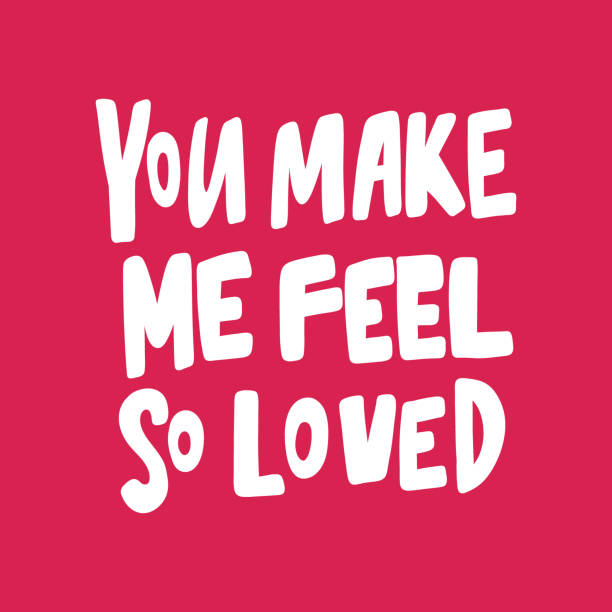 istock You make me feel so loved. Valentines day Sticker for social media content about love. Vector hand drawn illustration design. 1184864427