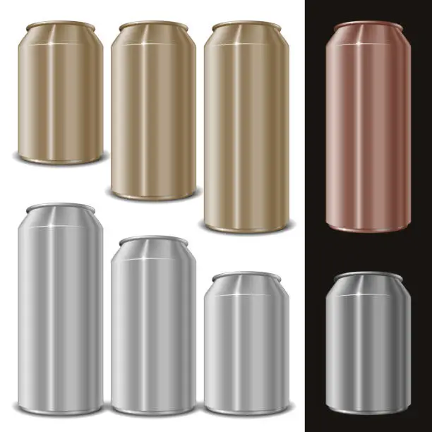 Vector illustration of Different Type Of Metal Cans