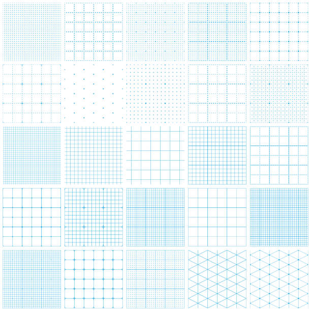 ilustraciones, imágenes clip art, dibujos animados e iconos de stock de papel gráfico sin costuras - graph paper blue backgrounds square shape