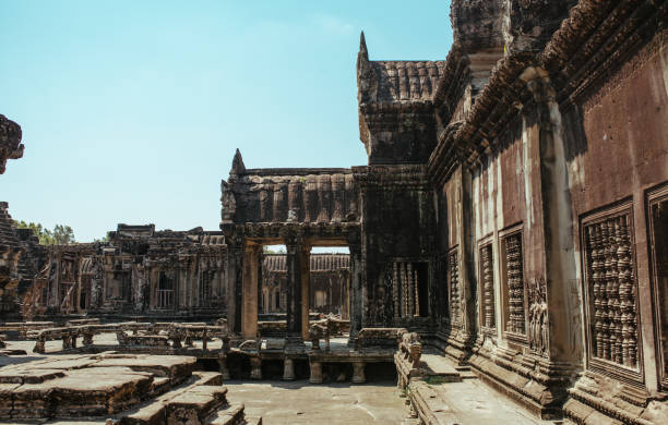 istock Acient Murals and cave paintings on Agkor Wat temple walls 1184876244