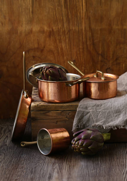 istock copper utensils, pots, ladle and pan 1184877278