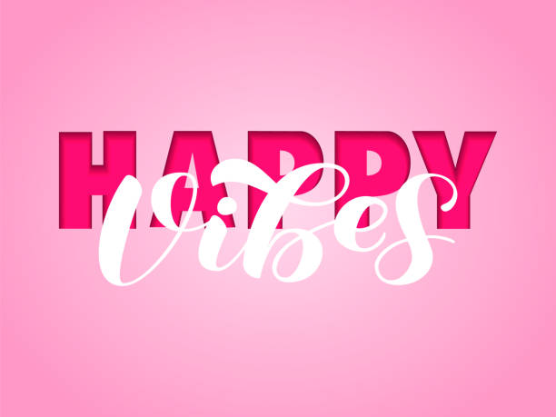 istock Happy Vibes brush lettering. Vector illustration for banner or poster 1184877638