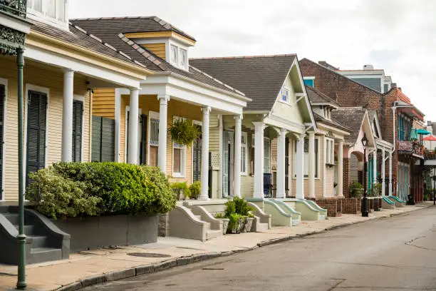 Architecture of the French Quarter in New Orleans, Louisiana.