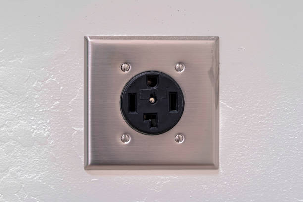 istock Close up detail of a washing machine plug socket 1184890285