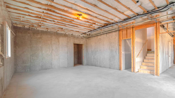 istock Panorama frame Interior of new home room under construction 1184891609