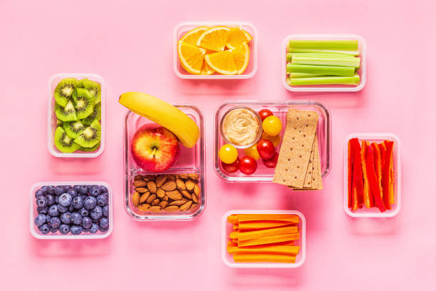 istock Healthy snack on a pastel background 1184896048