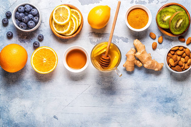 istock Healthy products for Immunity boosting and cold remedies 1184896147