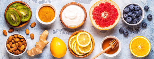 istock Healthy products for Immunity boosting and cold remedies 1184896285