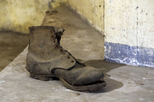 istock Close-up of an old left shoe 1184896621