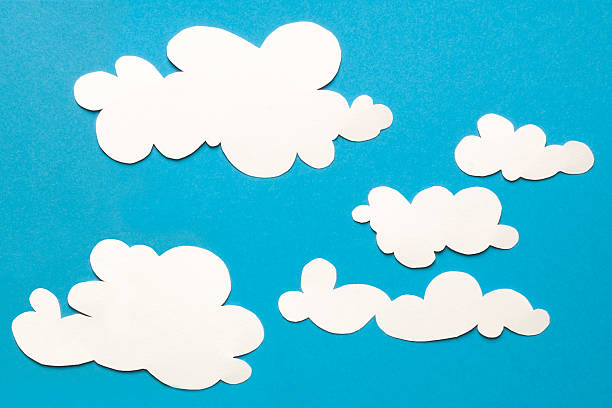 Paper clouds stock photo