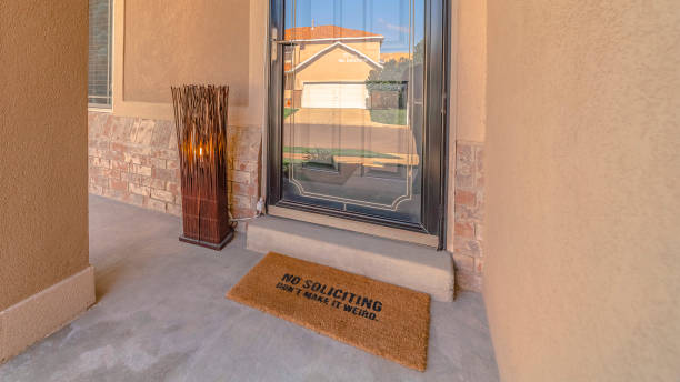 istock Panorama frame Front door and veranda of modern rendered home 1184898759