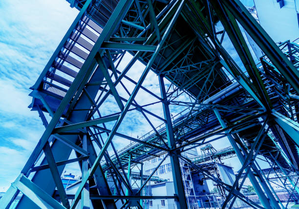 istock Equipment and pipeline in oil refinery. 1184900258