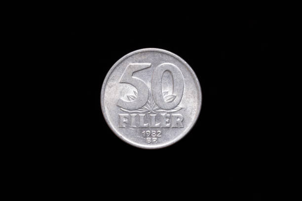 istock Old Hungarian 50 Filler coin from 1982, reverse 1184901319
