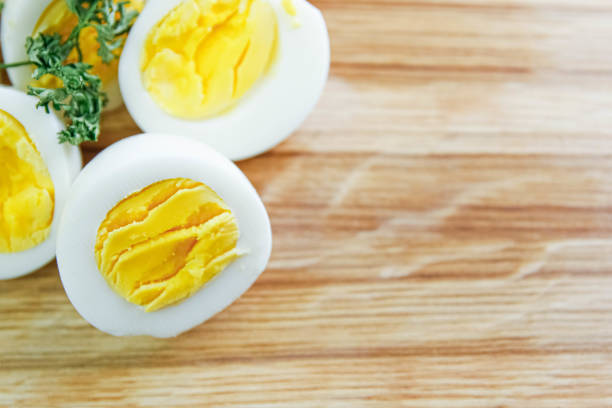 istock boiled eggs on a wooden background. 1184906856