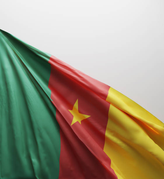 Cameroonian Flag, Cameroon National Colors Background  <<3D Rendering>>