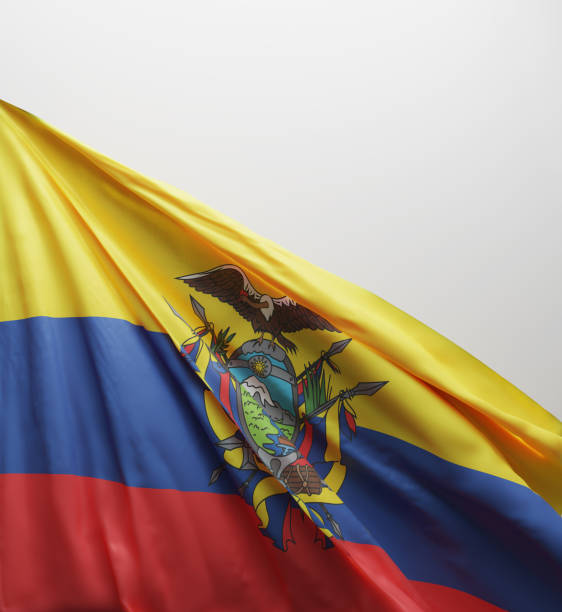 Ecuadorian Flag, Ecuador National Colors Background  <<3D Rendering>>