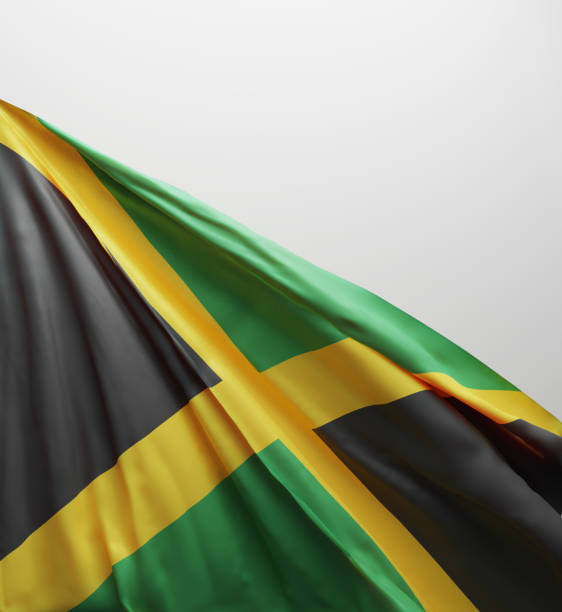 istock Jamaican Flag, Jamaica National Colors Background  <<3D Rendering>> 1184910548