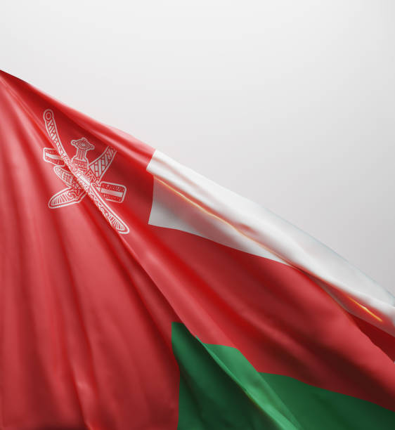 Omani Flag, Oman National Colors Background  <<3D Rendering>>