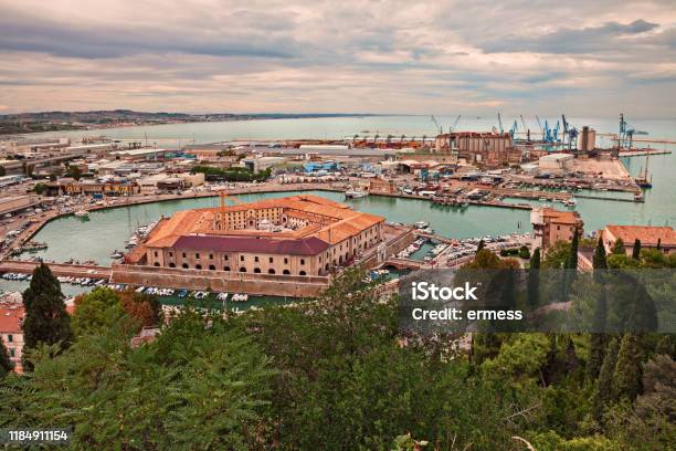 Ancona Marche Italy View Of The Harbor And The Mole Vanvitelliana Stock Photo - Download Image Now
