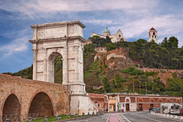 Photo of Ancona, Marche, Italy: the ancient Roman arch of Trajan in the port of the city