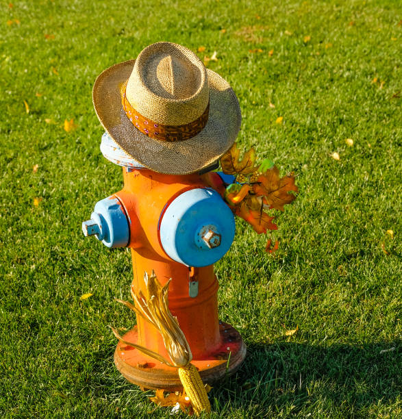 Fire Hydrant Adult Costume Hat - Funny Firefighter Dress Up Headgear