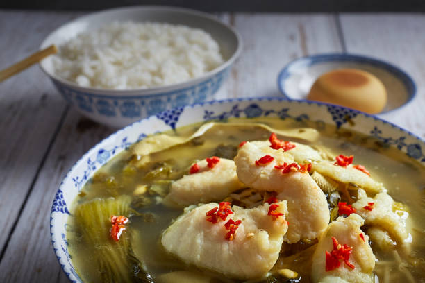 istock Boiled Fish with Pickled Cabbage and Chili 1184923521