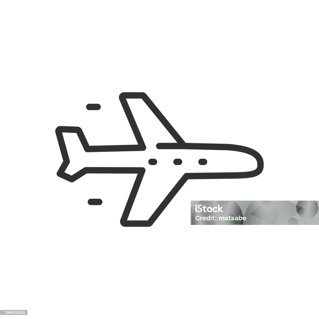 The Plane Line With Editable Stroke Stock Illustration Download Image