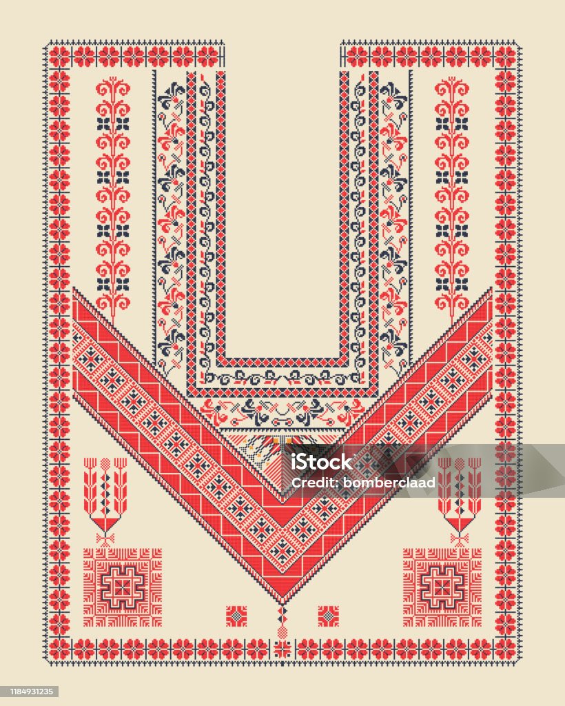 Palestaine Pattern Palestinian Pattern 7 Stock Illustration - Download Image Now ...