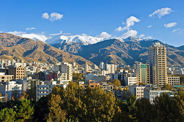 istock Panoramic view of Tehran with mountains on the background 118493166