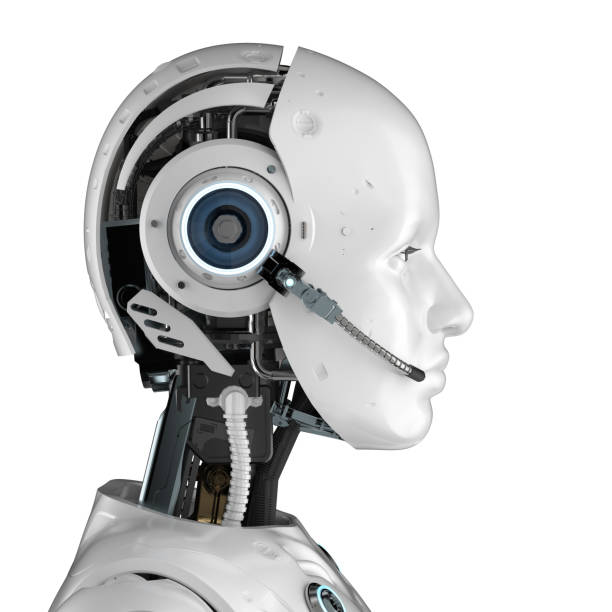 istock cyborg or robot with headset 1184935460