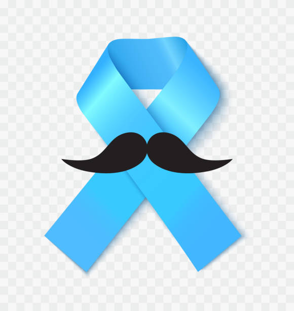 istock Blue prostate cancer awareness ribbon realistic vector illustration 1184935615