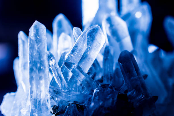 istock Blue crystal texture and background. Beautiful abstract background. 1184936385