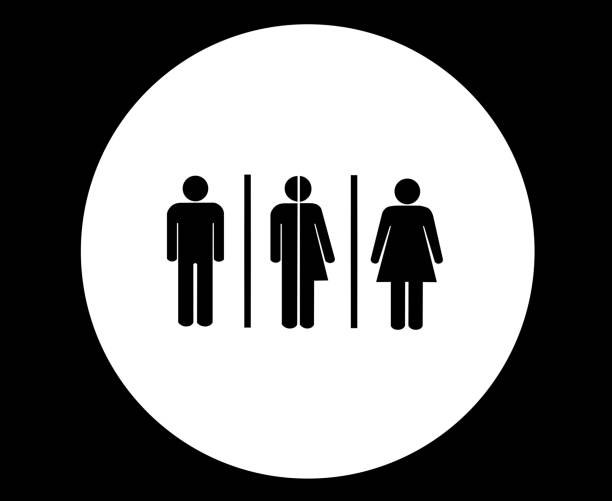 alle geschlechtssymbole. männlich, weiblich transgender, toilette oder toilette zeichen, vektor-illustration - transsexuell stock-grafiken, -clipart, -cartoons und -symbole