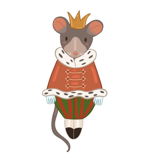 Mouse king isolated on white background. Vector graphics Mouse king isolated on white background. Vector graphics magic mouse stock illustrations