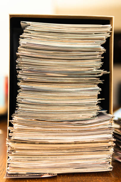 istock Stack of old photo prints and Memories to be digitized a 1184958870