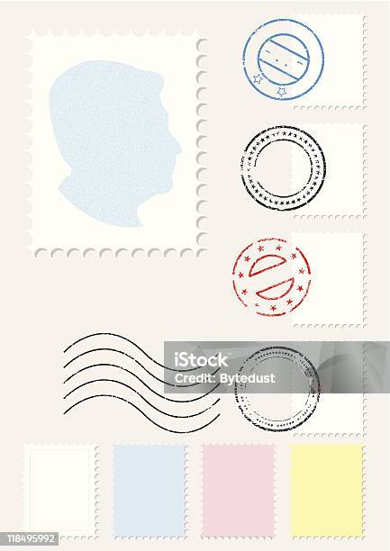 郵便スタンプベクトルイラストセット - イラストレーションのベクターアート素材や画像を多数ご用意 - イラストレーション, インク, カラー画像