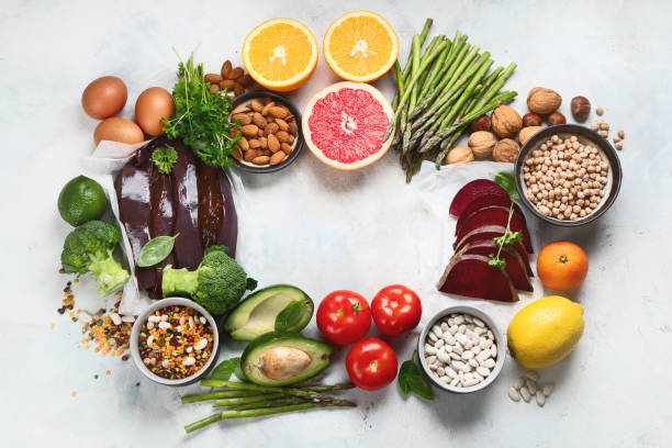 istock Foods high in vitamin B9. 1184962784