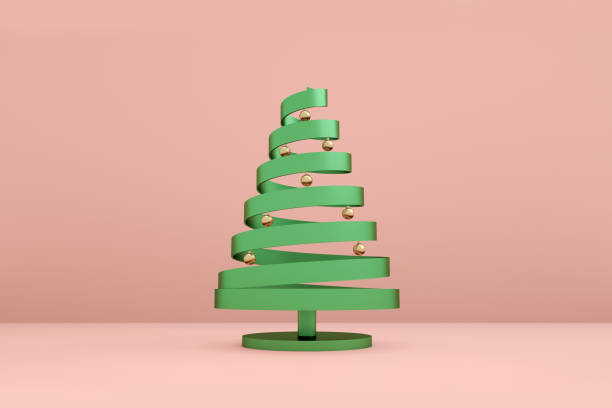 istock Green abstract christmas tree with golden ball. 3d rendering. 1184969289