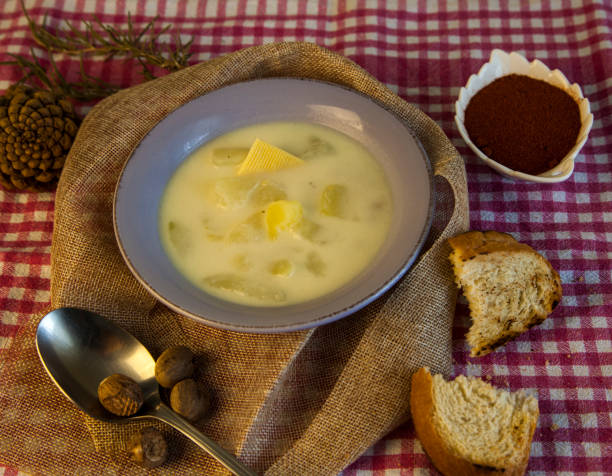 istock Vegetable soup on a decorated table with spice 1184976087